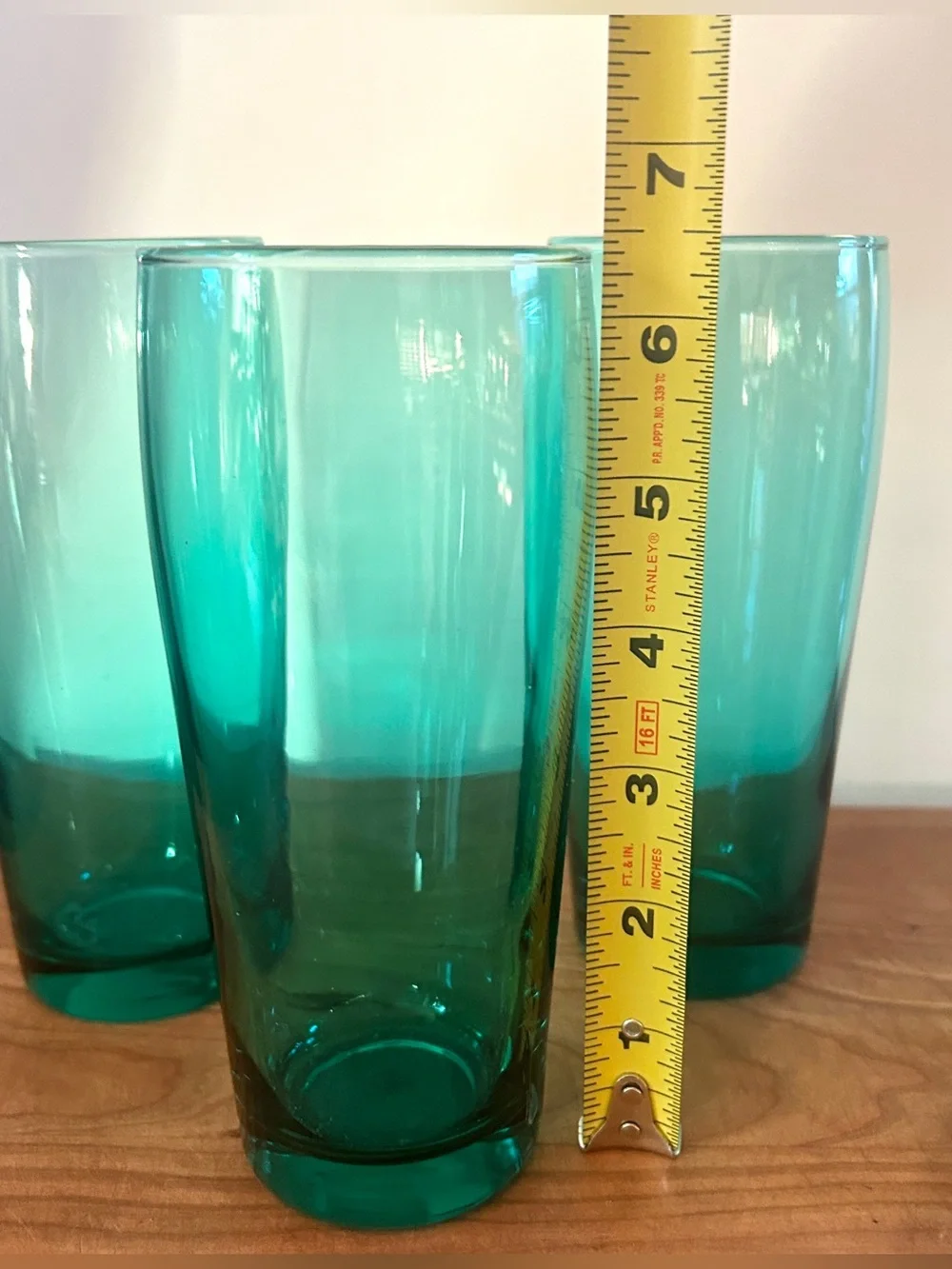 Cristar Bilboa Cooler 16oz Highball Pub Beer Glass Ice Tea Smoke Green SET OF 4